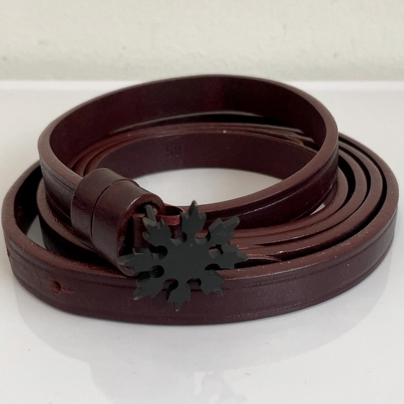 Costume National Brown Leather Silver Fastening Belt
